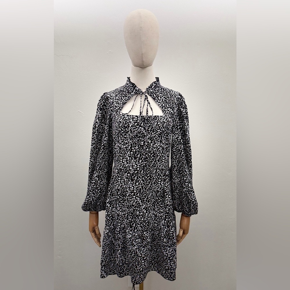 KUSH Black & White Printed Mini Dress